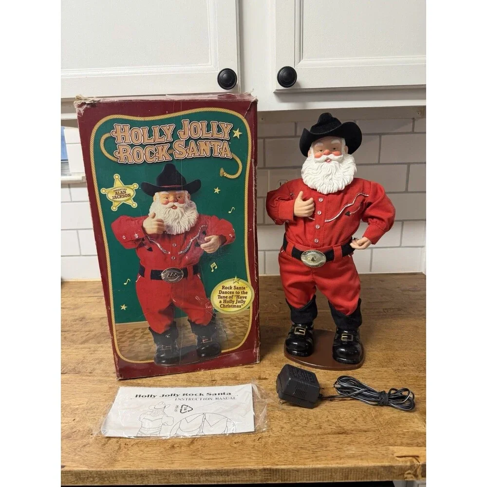 🔥🔥 Holly Jolly Rock Santa Singing Hip-Swingin' Santa Cowboy 1999 Alan Jackson